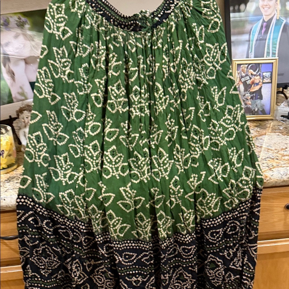 Green and Black Maxi Skirt